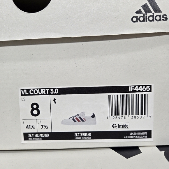 New adidas Vl Court 3.0 White Team Navy Blue Scarlet IF4465 Men\'s Shoes Size 8 main image 8